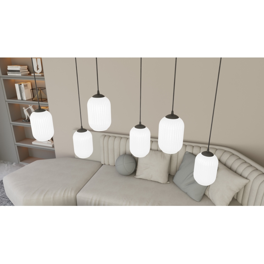 Żyrandol na lince VERDI 3xE27/15W/230V czarny/biały
