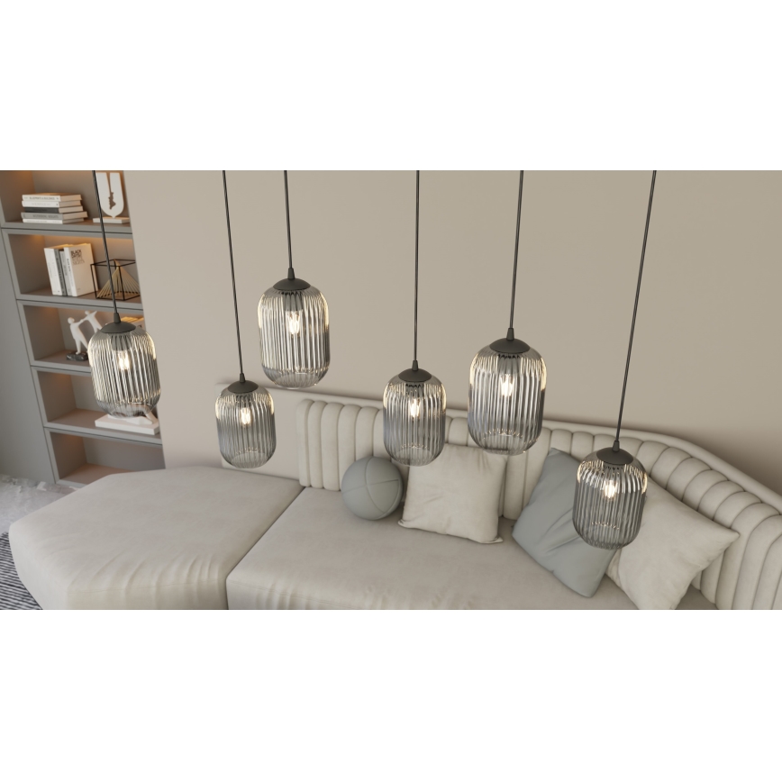 Żyrandol na lince VERDI 3xE27/15W/230V czarny/szary