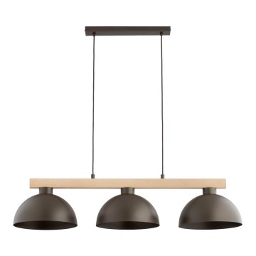 Żyrandol na lince VERTA 3xE27/15W/230V brązowy/beżowy