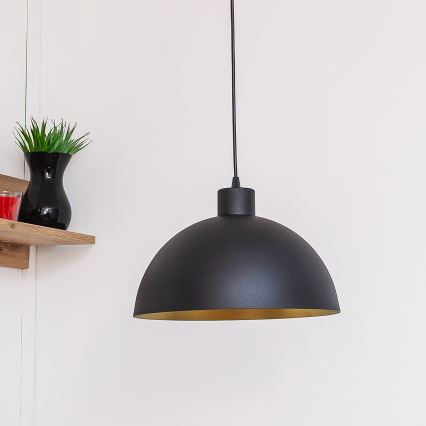 Žyrandol na lince VESPER 1xE27/15W/230 śr. 30 cm czarny/złoty