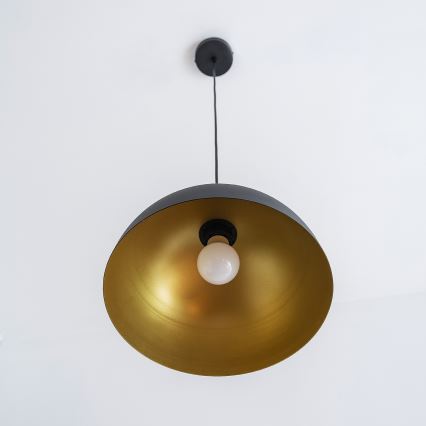 Žyrandol na lince VESPER 1xE27/15W/230 śr. 30 cm czarny/złoty