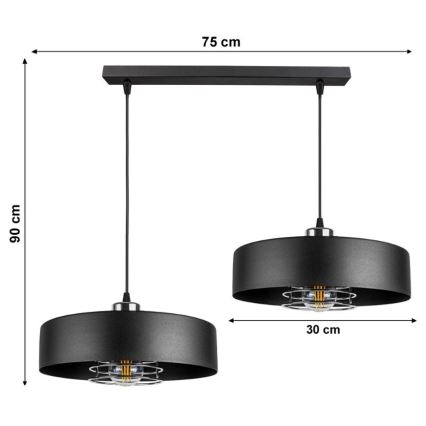 Żyrandol na lince VEST 2xE27/60W/230V