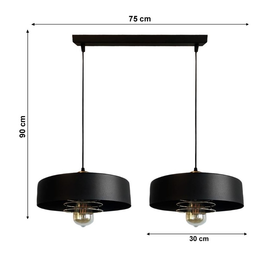Żyrandol na lince VEST 2xE27/60W/230V