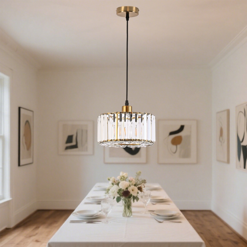 Żyrandol na lince VETRO 1xE27/60W/230V złoty