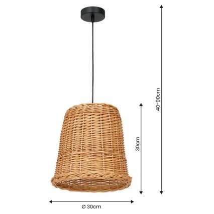 Żyrandol na lince VIMINI 1xE27/40W/230V rattan