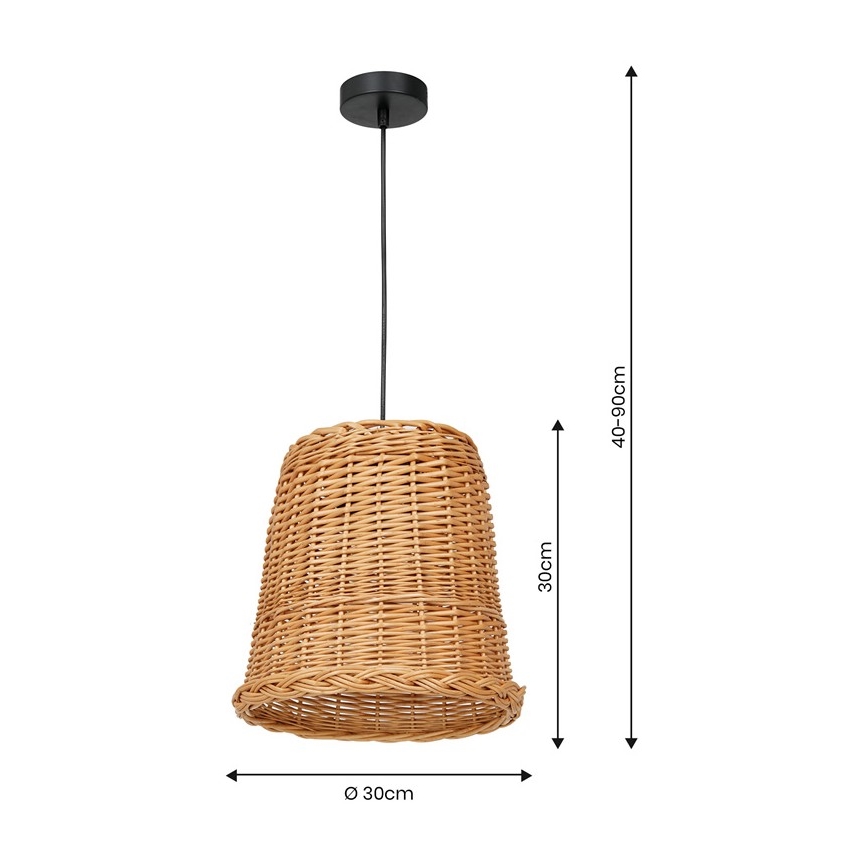 Żyrandol na lince VIMINI 1xE27/40W/230V rattan