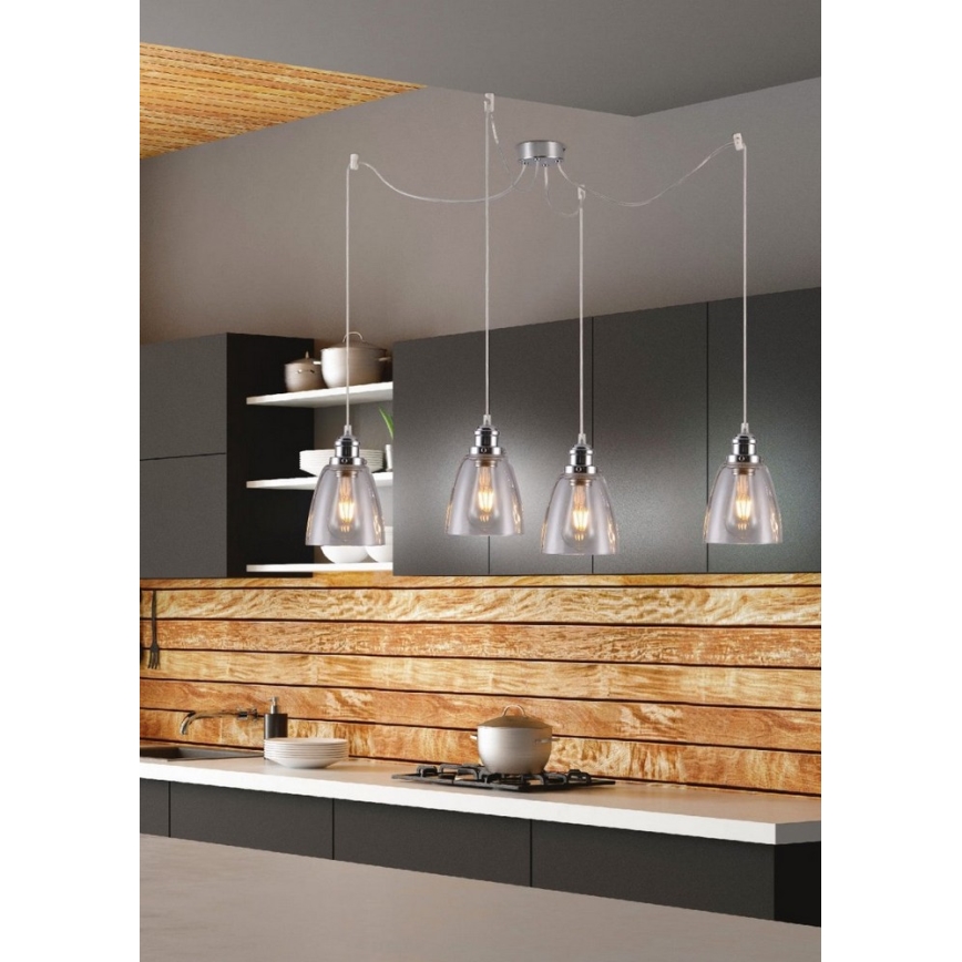 Żyrandol na lince VOICE 4xE27/40W/230V pająk