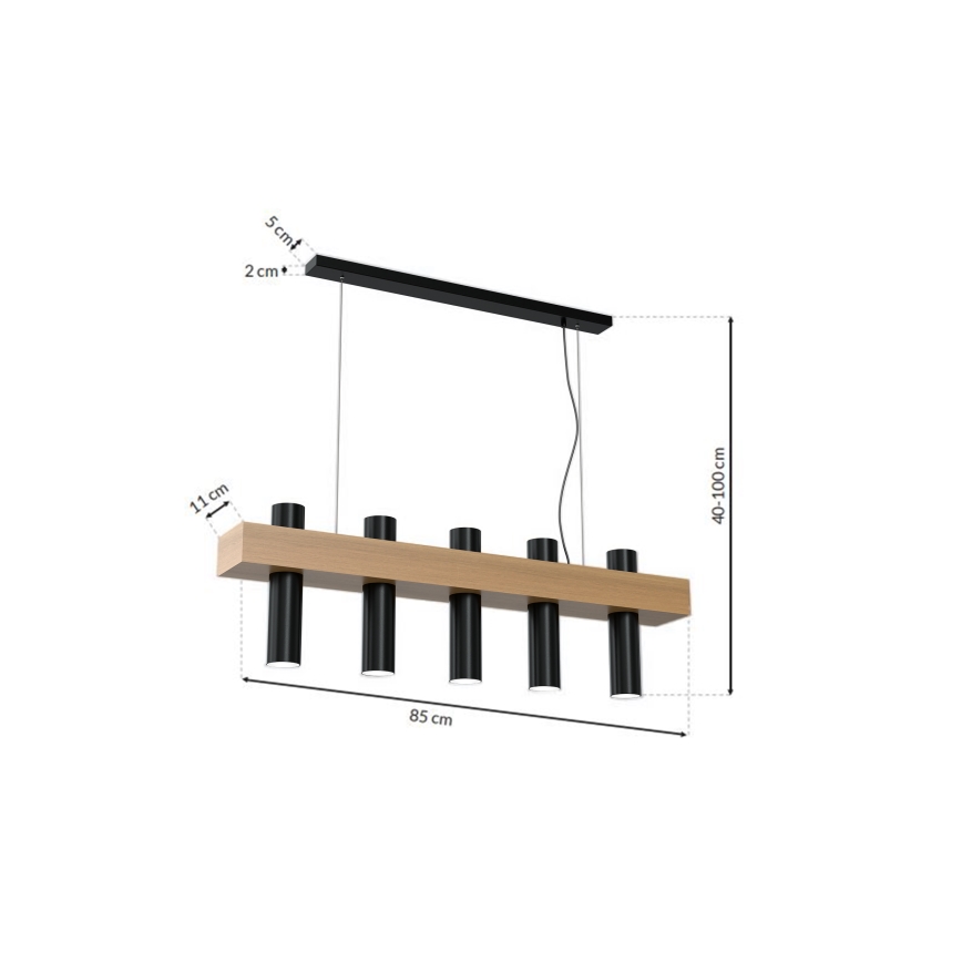 Żyrandol na lince WEST 5xGU10/25W/230V