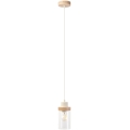 Żyrandol na lince WOODNEST 1xE27/15W/230V sosna/kremowa