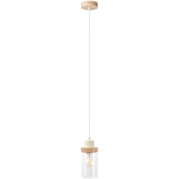 Żyrandol na lince WOODNEST 1xE27/15W/230V sosna/kremowa
