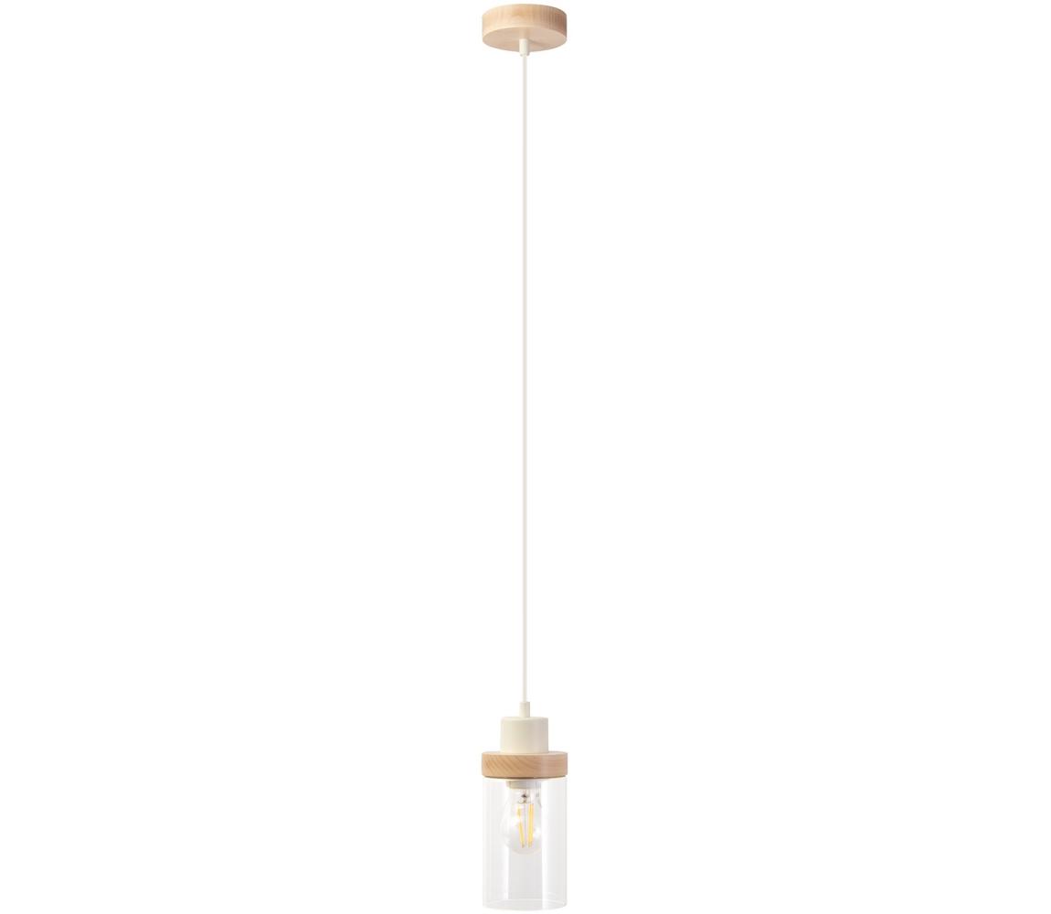Żyrandol na lince WOODNEST 1xE27/15W/230V sosna/kremowa