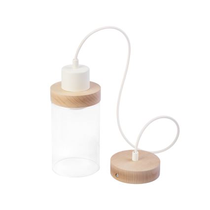 Żyrandol na lince WOODNEST 1xE27/15W/230V sosna/kremowa