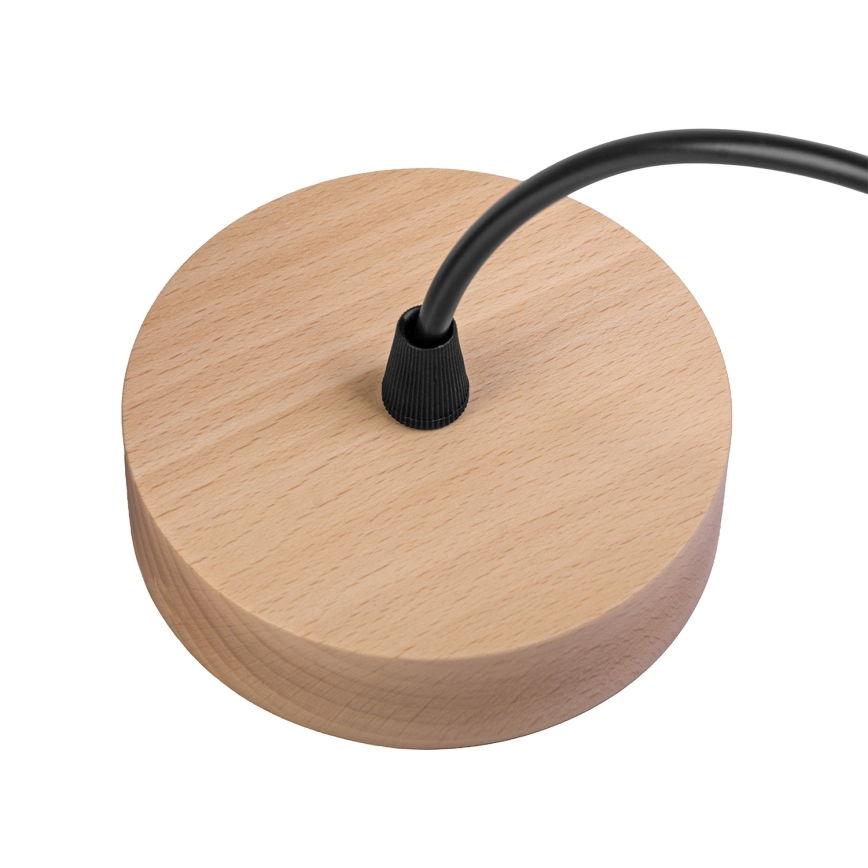 Žyrandol na lince WOODNEST 1xE27/15W/230V sosna/przydymiona czerń
