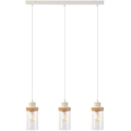 Żyrandol na lince WOODNEST 3xE27/15W/230V sosna/kremowy