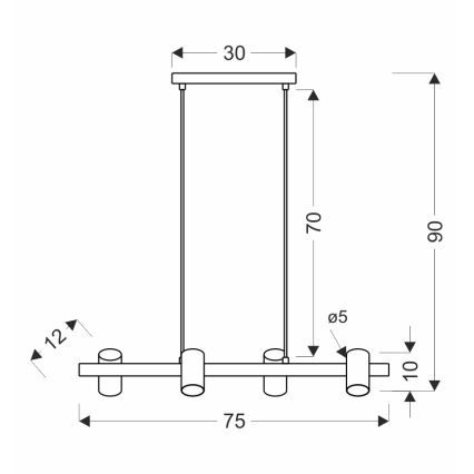 Žyrandol na lince XILO 4xGU10/25W/230V buk/biały