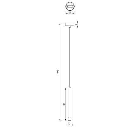 Żyrandol na lince YORU 1xG9/8W/230V 30 cm czarny