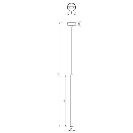 Żyrandol na lince YORU 1xG9/8W/230V 50 cm czarny