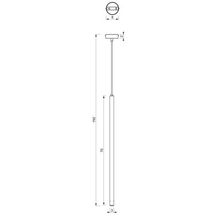 Żyrandol na lince YORU 1xG9/8W/230V 70 cm czarny