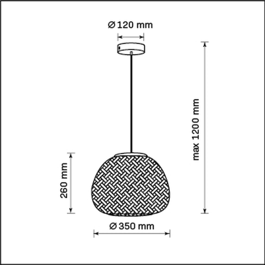 Żyrandol na lince ZANZIBAR 1xE27/20W/230V śr. 35 cm bambus