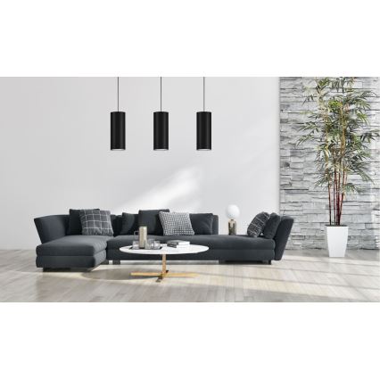 Żyrandol na lince ZIK 1xE27/40W/230V śr. 10 cm czarny