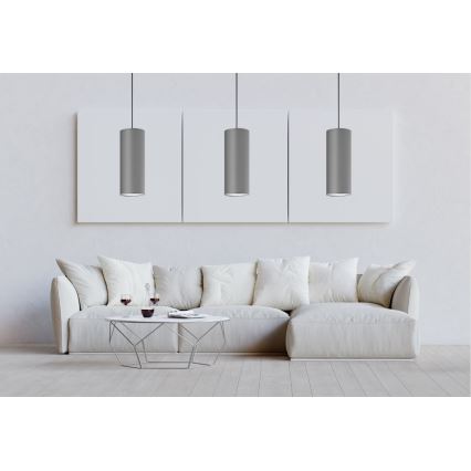 Żyrandol na lince ZIK 1xE27/40W/230V śr. 10 cm szary