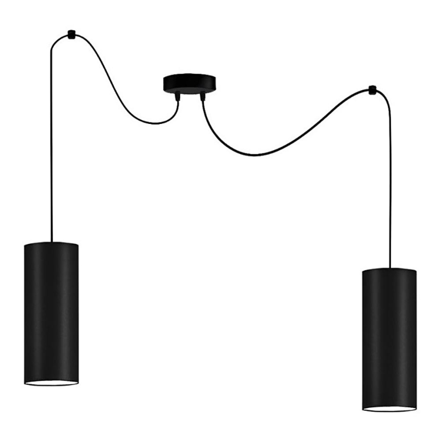 Żyrandol na lince ZIK 2xE27/40W/230V pająk czarne