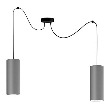 Żyrandol na lince ZIK 2xE27/40W/230V pająk szare