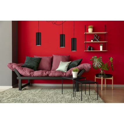 Żyrandol na lince ZIK 3xE27/40W/230V pająk czarne