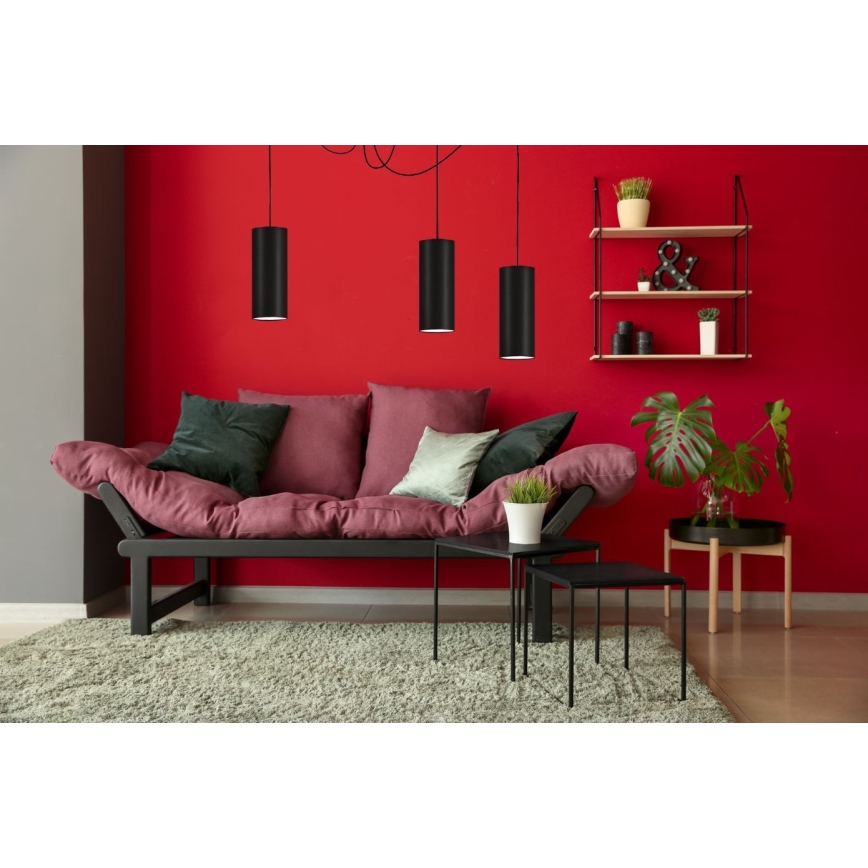 Żyrandol na lince ZIK 3xE27/40W/230V pająk czarne