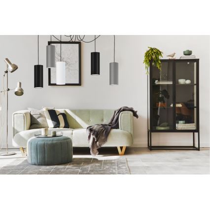 Żyrandol na lince ZIK 5xE27/40W/230V szary/czarny/biały