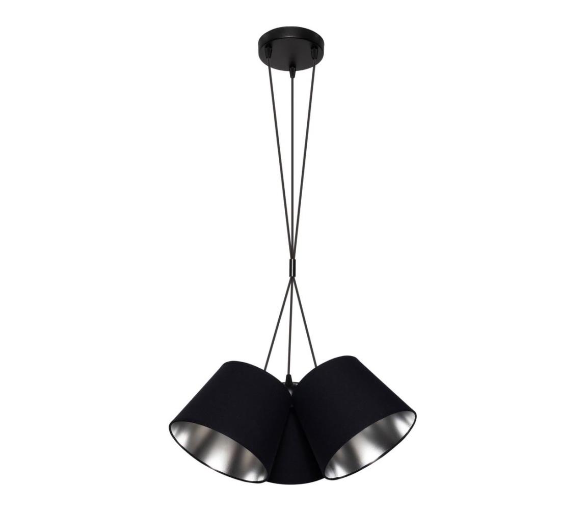 Żyrandol na lince ZOMA 3xE27/60W/260V czarny/chrom błyszczący