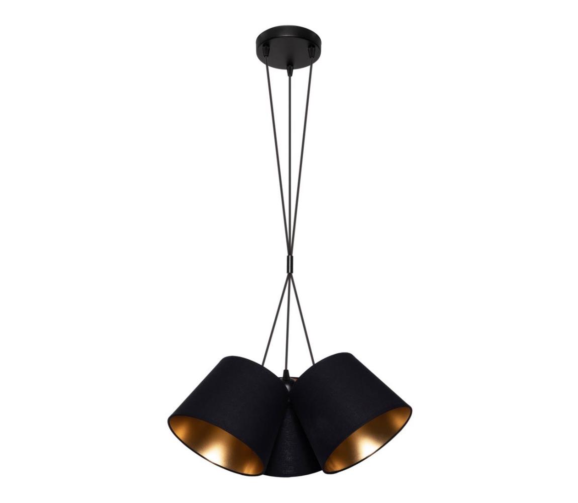 Żyrandol na lince ZOMA 3xE27/60W/260V czarny/miedź