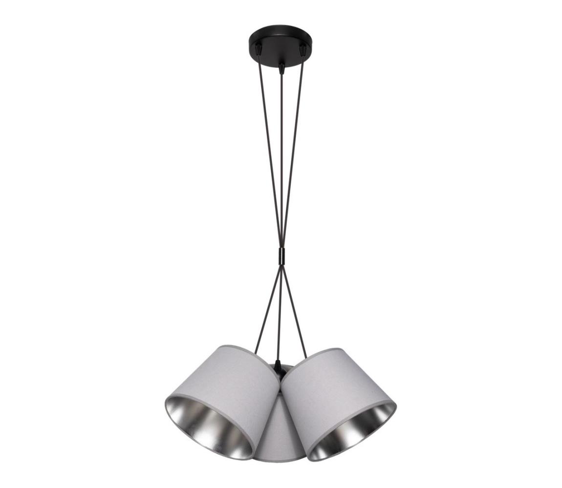 Żyrandol na lince ZOMA 3xE27/60W/260V szary/chrom błyszczący