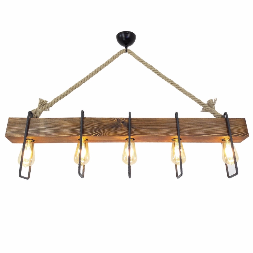 Żyrandol na lineceDEMIR 5xE27/40W/230V sosna