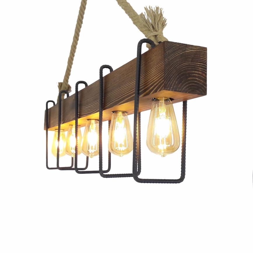 Żyrandol na lineceDEMIR 5xE27/40W/230V sosna