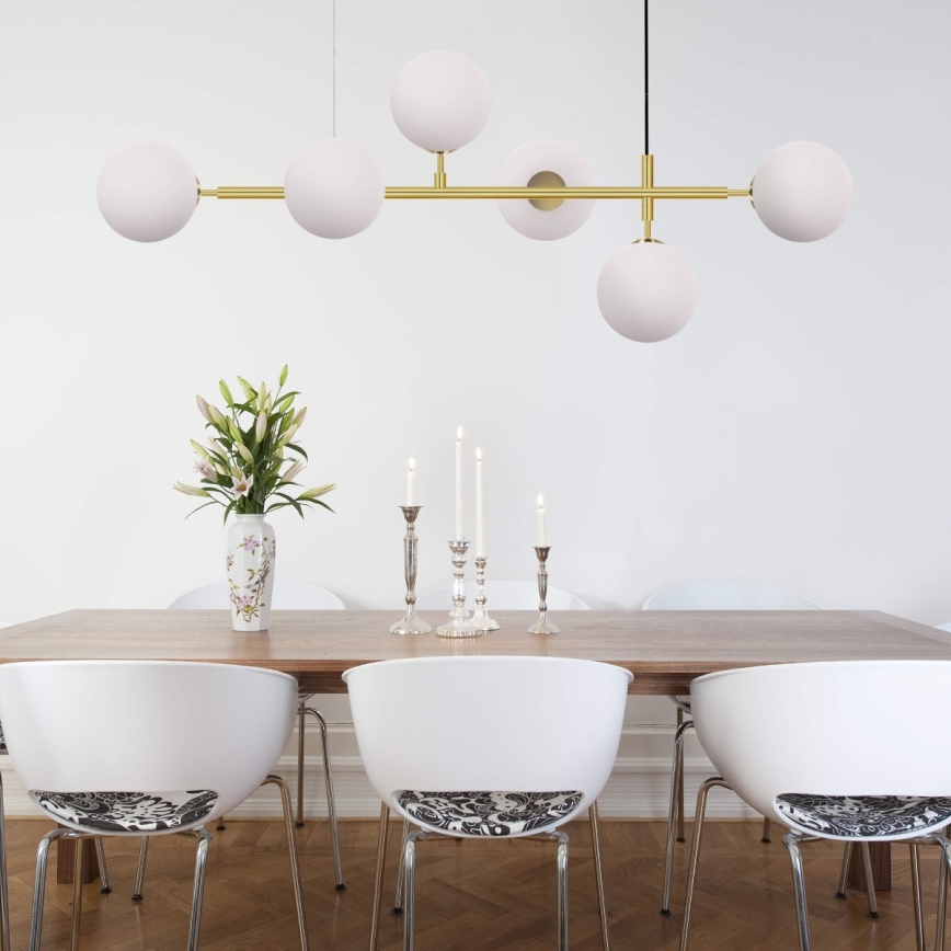 Żyrandol na linkach ALISA 6xE14/40W/230V złoty