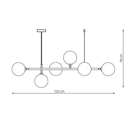 Żyrandol na linkach ALISA 6xE14/40W/230V złoty