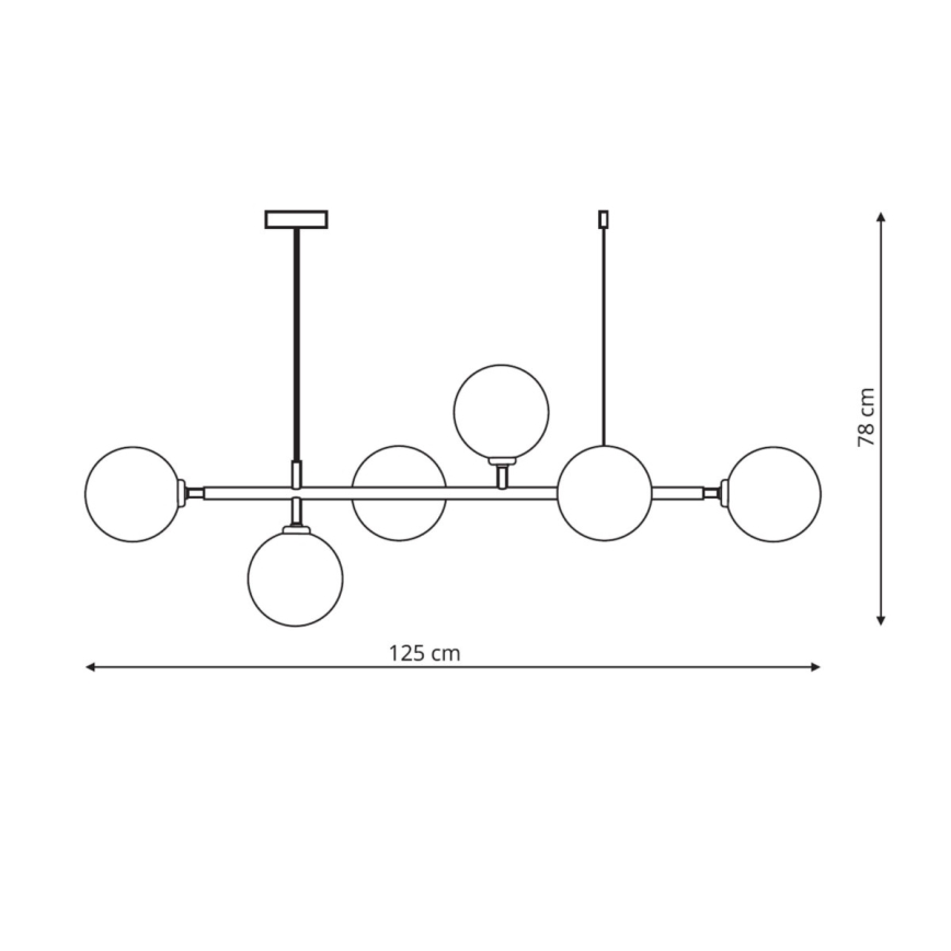 Żyrandol na linkach ALISA 6xE14/40W/230V złoty