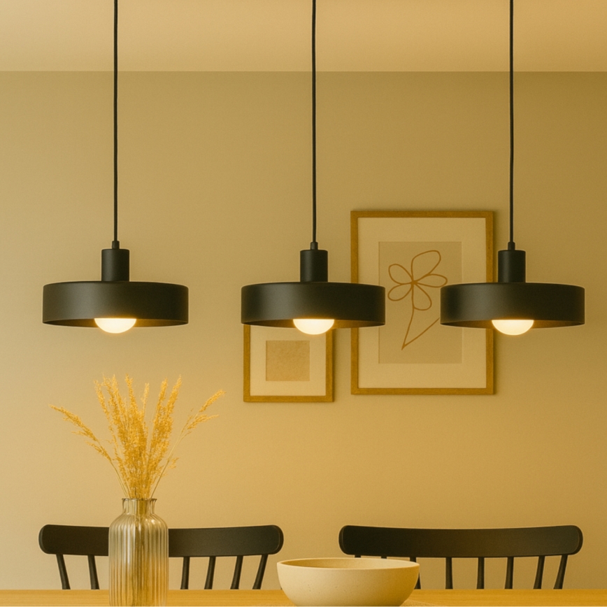 Żyrandol na linkach ARCANE 3xE27/60W/230V czarny