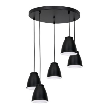 Żyrandol na linkach CARYON 5xE14/60W/230V czarny