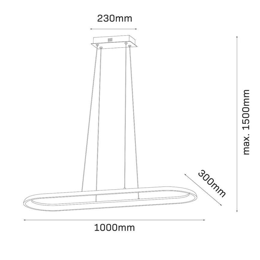 Žyrandol na linkach CASHMERE LED/80W/230V 30x100 cm biały
