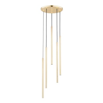 Żyrandol na linkach COLLET 5xG9/40W/230V śr. 30 cm złoty