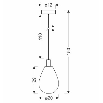 Žyrandol na linkach DENSO 1xG9/5W/230V Ø 20 cm czarny chrom