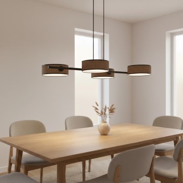 Żyrandol na linkach DRUMZ 4xE14/10W/230V brązowy