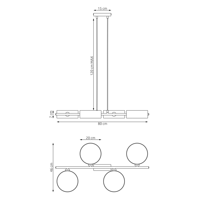 Żyrandol na linkach DRUMZ 4xE14/10W/230V brązowy