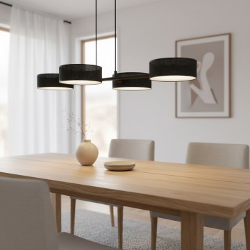 Żyrandol na linkach DRUMZ 4xE14/10W/230V czarny