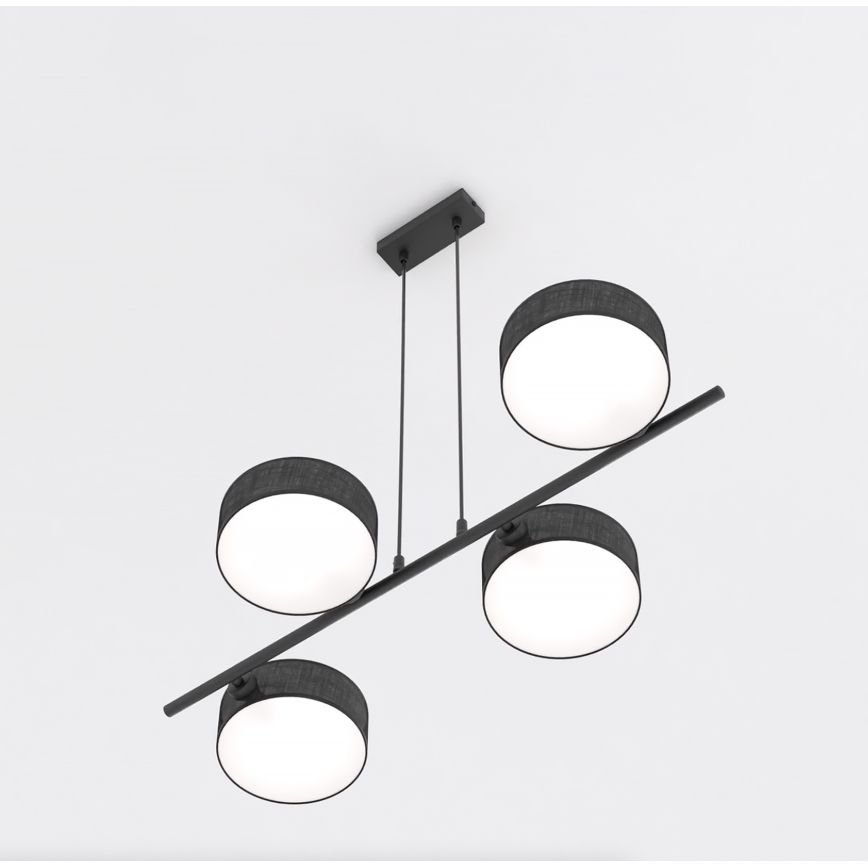 Żyrandol na linkach DRUMZ 4xE14/10W/230V czarny