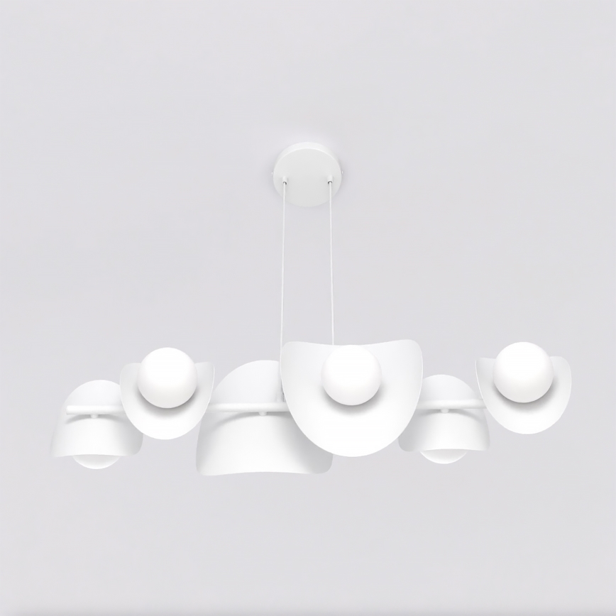 Żyrandol na linkach ELEMENTI 6xG9/8W/230V biały