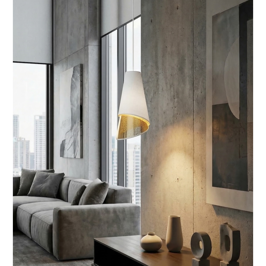 Żyrandol na linkach MODA 1xE27/15W/230V biały/złoty