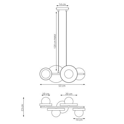 Żyrandol na linkach MODEL 4xG9/8W/230V beżowy